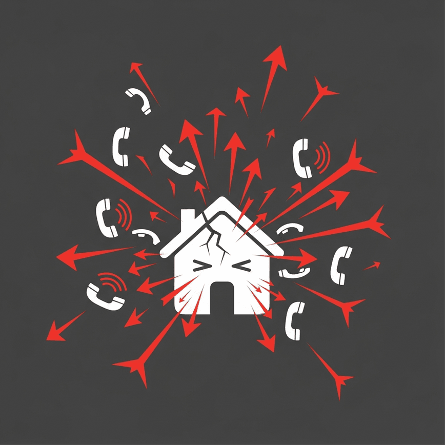 To visually represent the 'speed-to-lead paradox' and the negative experience a prospect has when their information is sold as a shared lead, leading to bombardment.