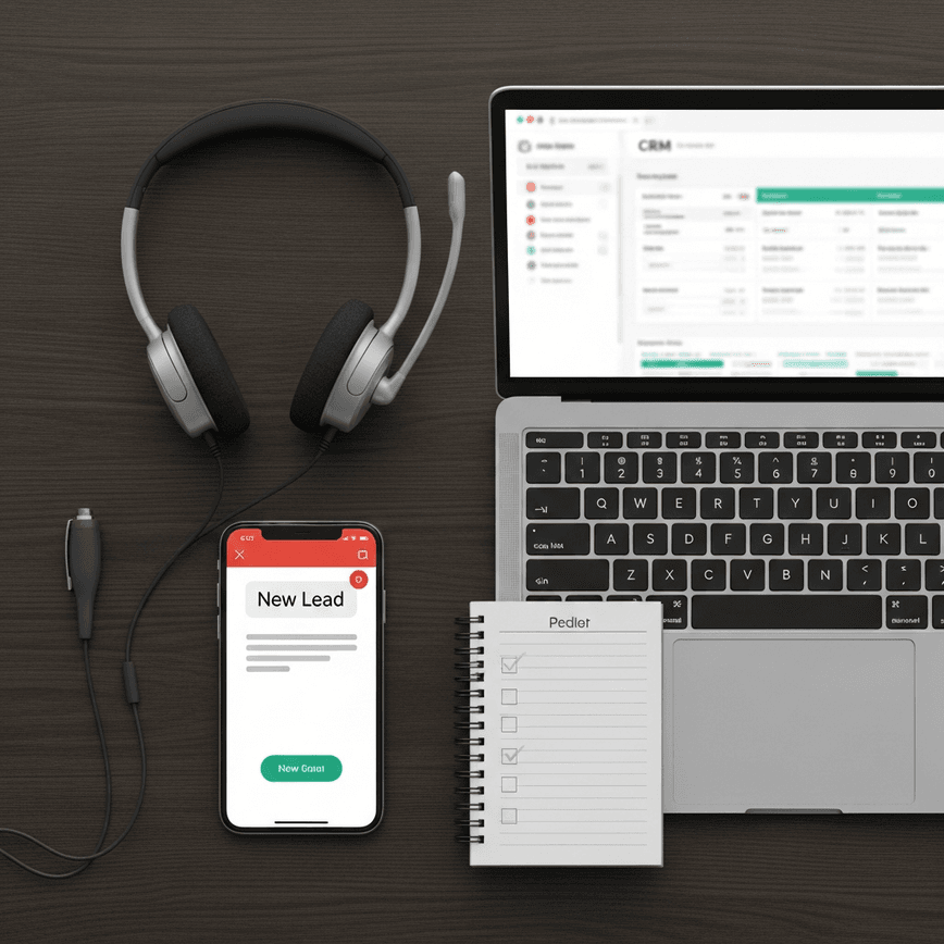 To visually represent the agent's 'cockpit' and the importance of being prepared before a lead arrives.