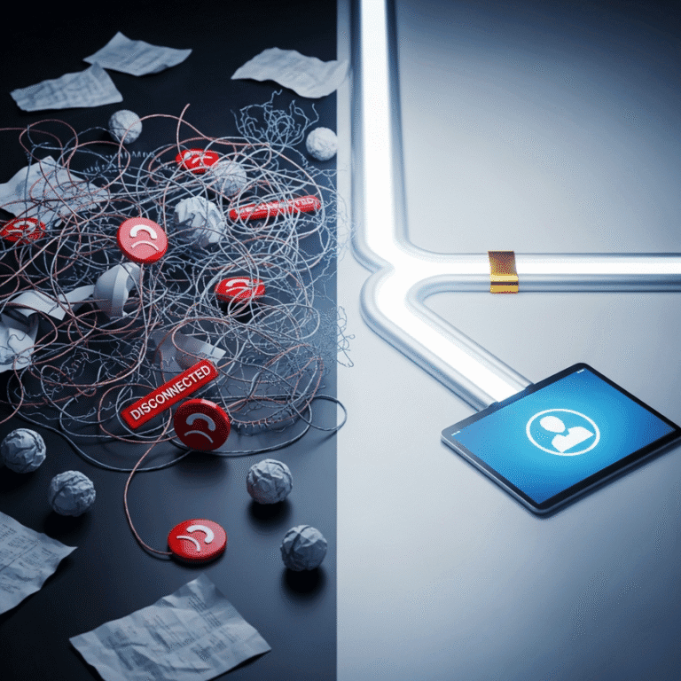 A visual contrast between chaotic, tangled wires representing bad insurance leads and a single, clean digital pipeline representing exclusive, high-quality leads from Stallion Leads.