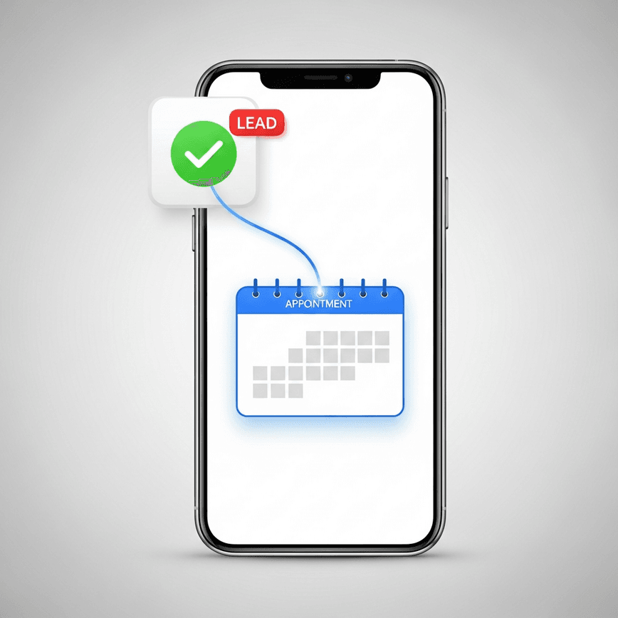 To illustrate the speed and efficiency of the solution: verified, real-time leads being delivered instantly to fill an agent's calendar.