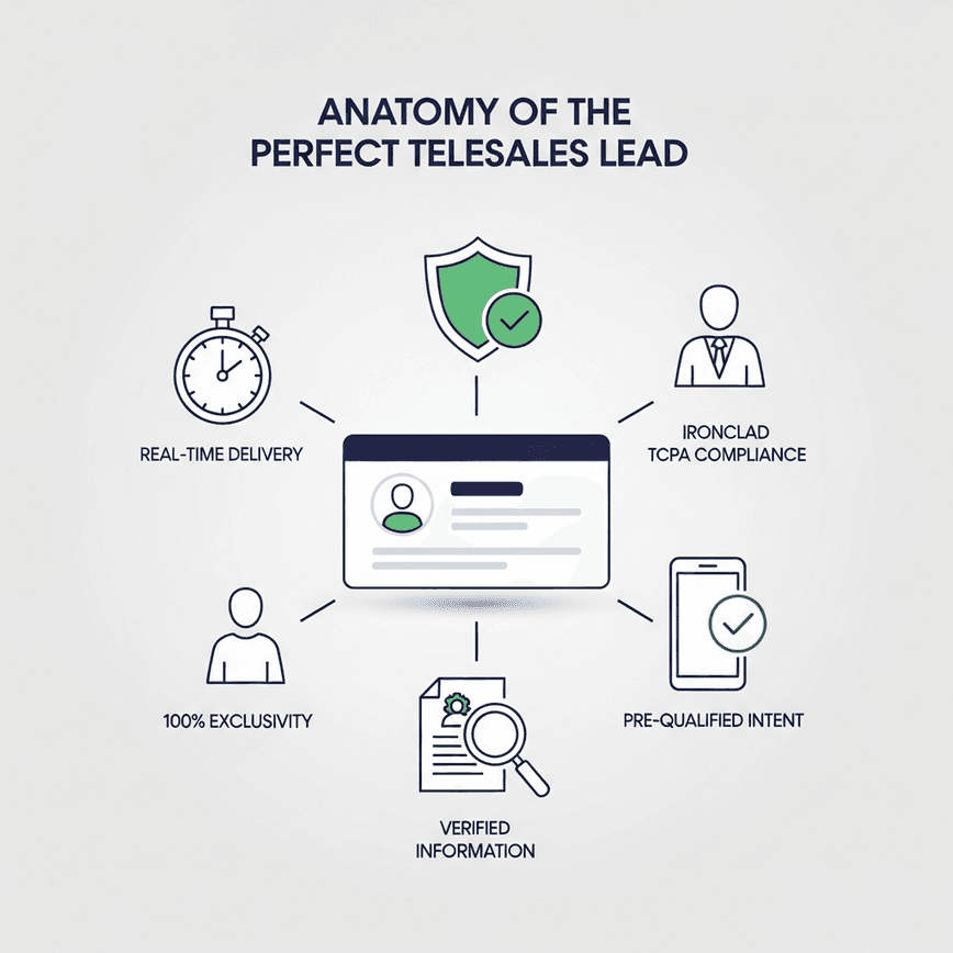 To illustrate the five essential criteria of a perfect telesales lead, as described in the corresponding section of the article.
